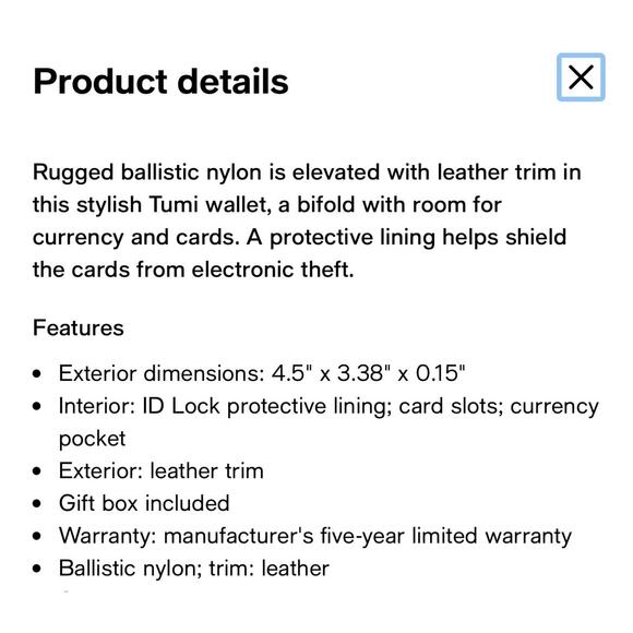 TUMI ALPHA SLG Black Blue Camo Double Billfold Wallet NEW Fast Ship - Picture 7 of 9